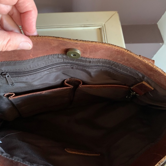 Sundance brown suede & leather boho/western style handbag - Picture 4 of 6